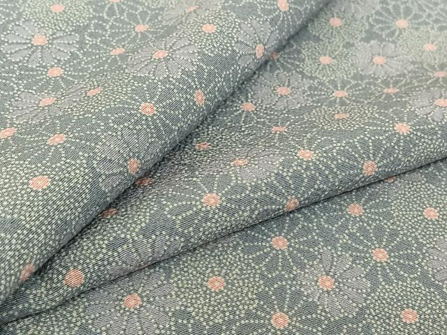 平和屋着物▽上質な小紋 単衣 花づくし文 正絹 逸品 AABF4417jh