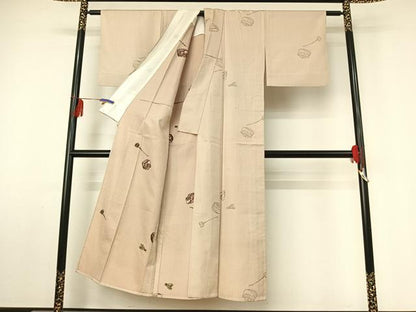 平和屋着物▽上質な小紋 単衣 茶道具 正絹 逸品 AABF4419jh