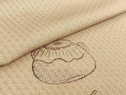 平和屋着物▽上質な小紋 単衣 茶道具 正絹 逸品 AABF4419jh