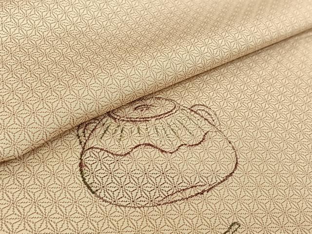 平和屋着物▽上質な小紋 単衣 茶道具 正絹 逸品 AABF4419jh