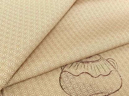 平和屋着物▽上質な小紋 単衣 茶道具 正絹 逸品 AABF4419jh