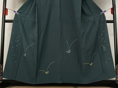 平和屋着物▽訪問着 単衣 作家物 舞蝶文 正絹 逸品 AABF4421jh