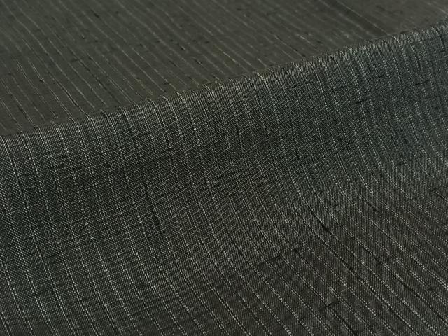 平和屋着物▽上質な紬 単衣 縞 正絹 逸品 AABF4424jh