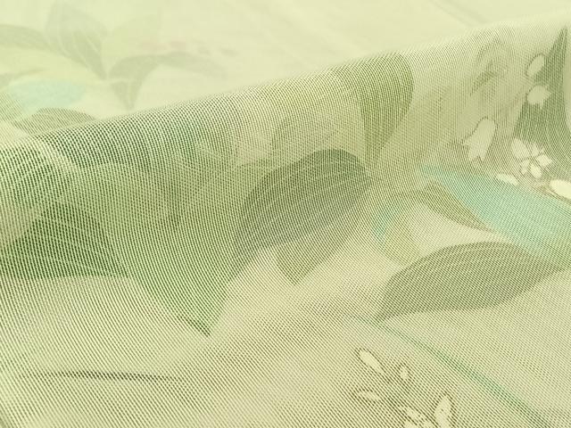 平和屋着物▽訪問着 無双 紗袷 紗×紗 草花文 金彩 正絹 逸品 AABF4426jh