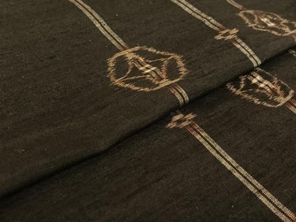 平和屋着物▽国指定重要無形文化財 本場久米島紬 単衣 七宝文 正絹 逸品 AABF4432jh