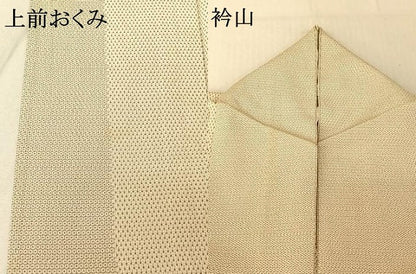 平和屋着物▽本塩沢　訪問着　単衣　110亀甲　蚊絣　正絹　逸品　AABF4435jh