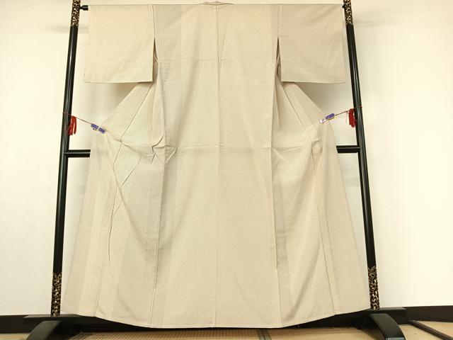 平和屋着物▽本塩沢　訪問着　単衣　110亀甲　蚊絣　正絹　逸品　AABF4435jh