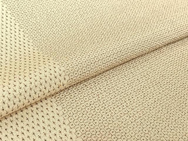 平和屋着物▽本塩沢　訪問着　単衣　110亀甲　蚊絣　正絹　逸品　AABF4435jh