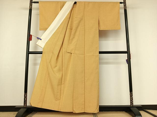 平和屋着物▽本塩沢 単衣 蚊絣 正絹 逸品 AABF4436jh