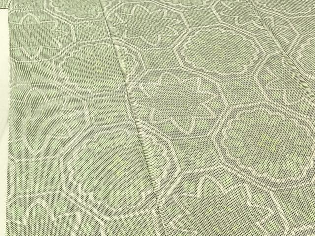 平和屋着物▽お召 単衣 蜀江花文 正絹 逸品 AABF4437jh