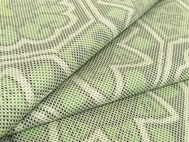 平和屋着物▽お召 単衣 蜀江花文 正絹 逸品 AABF4437jh
