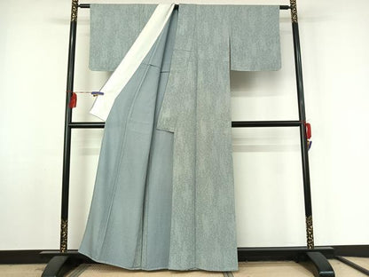 平和屋着物▽上質な小紋　単衣　花唐草文　正絹　逸品　未使用　AABF4438jh