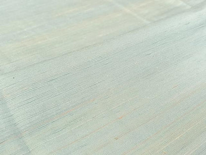 平和屋着物▽紅花紬 米沢 単衣 横段文 反端付き 興花作 正絹 逸品 AABF4440jh