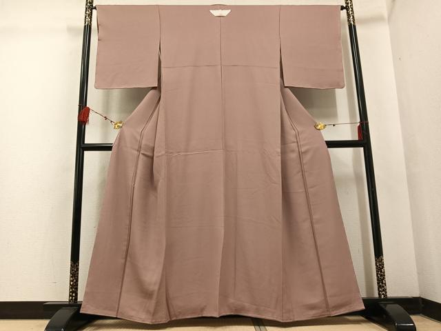 平和屋着物●上質な色無地 赤白橡色 正絹 逸品 未使用 AABF4444ph