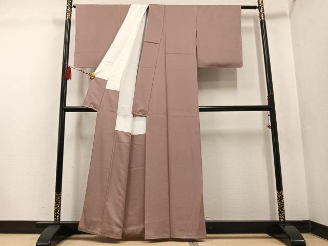 平和屋着物●上質な色無地 赤白橡色 正絹 逸品 未使用 AABF4444ph