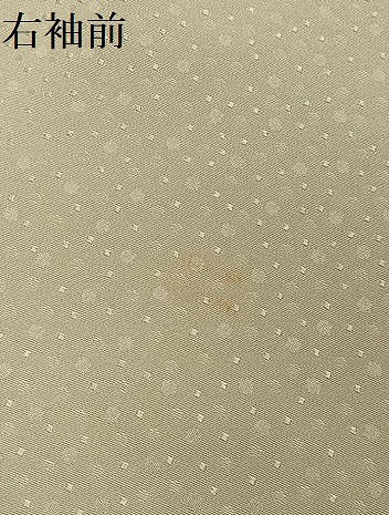 平和屋着物●上質な色無地 霞地紋 練色 正絹 逸品 AABF4446ph
