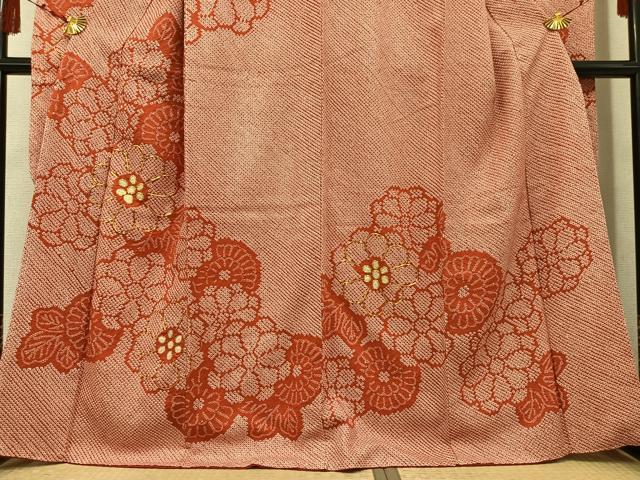 平和屋着物●豪華振袖 駒刺繍 絞り 花尽くし 正絹 逸品 AABF4450ph