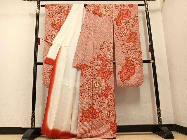 平和屋着物●豪華振袖 駒刺繍 絞り 花尽くし 正絹 逸品 AABF4450ph