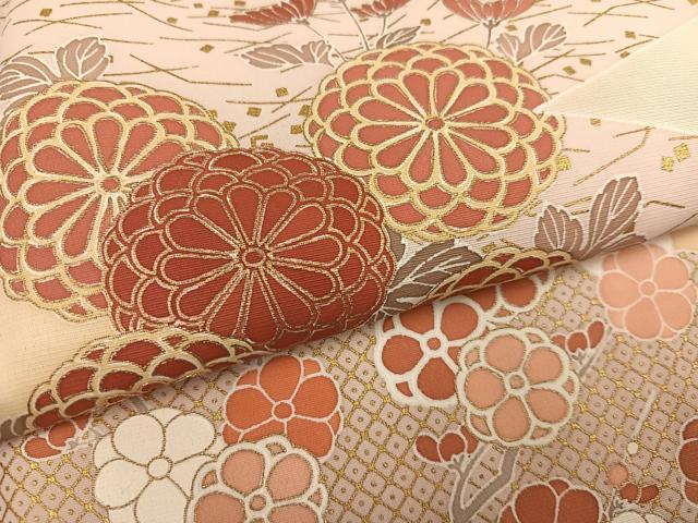 平和屋着物●豪華色留袖 駒刺繍 立波草花文 金彩 正絹 逸品 AABF4452ph