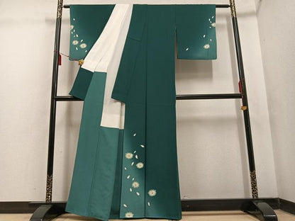 平和屋着物●世界的人形師 辻村寿三郎 ジュサブロー 訪問着 舞桜文 暈し染め 正絹 逸品 AABF4457ph