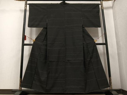 平和屋着物●薩摩結城 横段文 正絹 逸品 未使用 AABF4458ph
