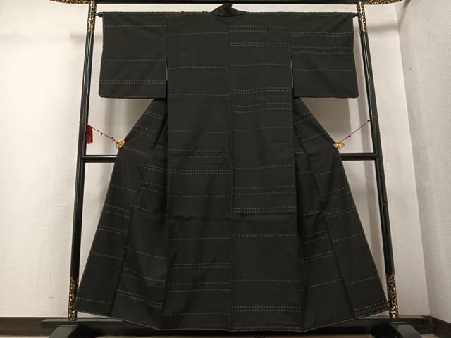 平和屋着物●薩摩結城 横段文 正絹 逸品 未使用 AABF4458ph