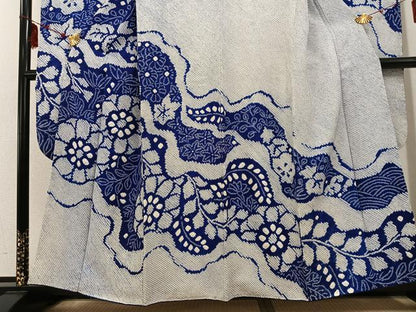 平和屋着物●豪華振袖 絞り 草花文 正絹 逸品 AABF4460ph