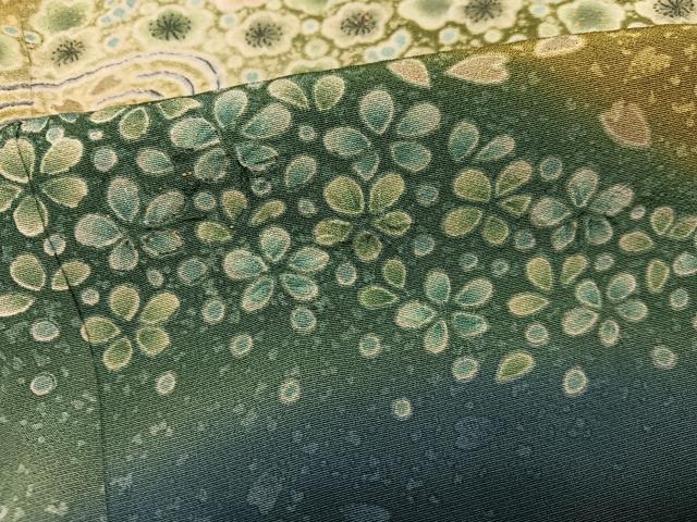 平和屋着物●蔦屋文司 黒留袖 駒刺繍 飛鶴花文 暈し染め 金彩 正絹 逸品 AABF4467ph