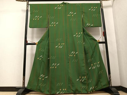 平和屋着物●上質な小紋 成り物 かぶ いんげん 正絹 逸品 AABF4468ph
