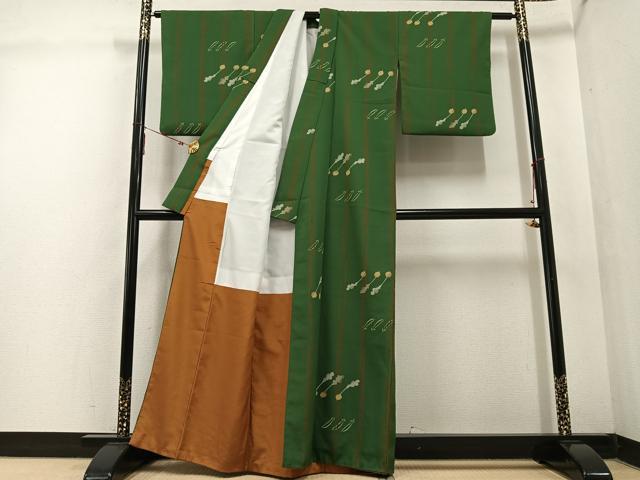 平和屋着物●上質な小紋 成り物 かぶ いんげん 正絹 逸品 AABF4468ph