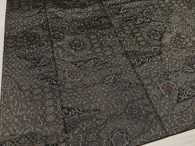 平和屋着物●上質な紬 花尽くし 正絹 逸品 未使用 AABF4469ph