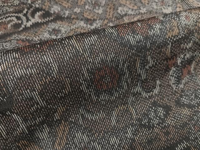 平和屋着物●上質な紬 花尽くし 正絹 逸品 未使用 AABF4469ph