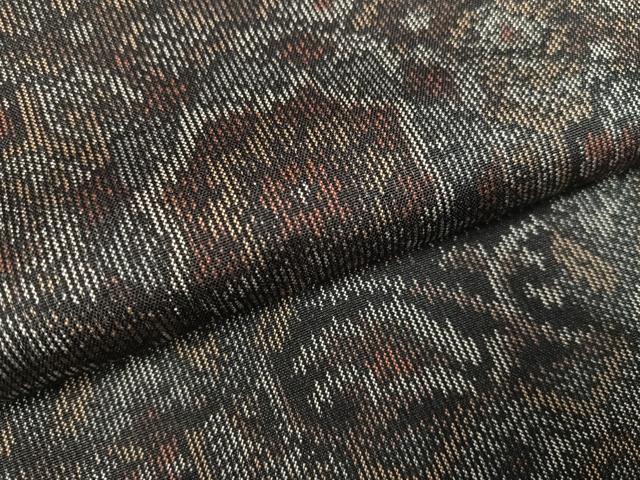 平和屋着物●上質な紬 花尽くし 正絹 逸品 未使用 AABF4469ph