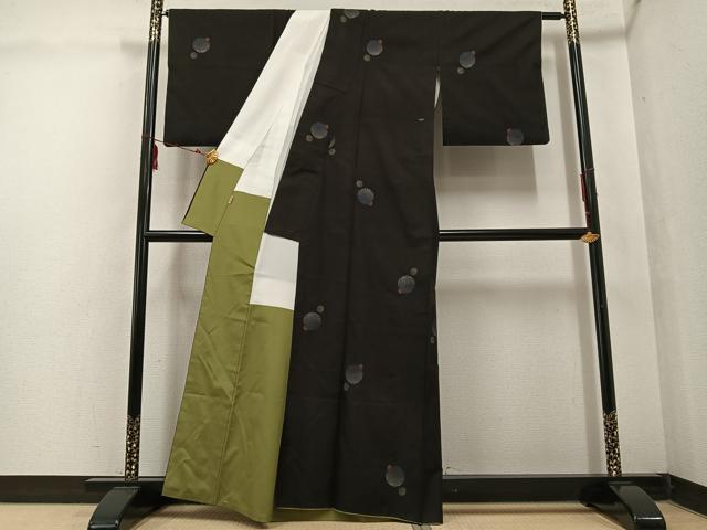平和屋着物●本場大島紬 カタス9マルキ 地空き 雪輪文 ますいわ屋扱い 正絹 逸品 AABF4470ph