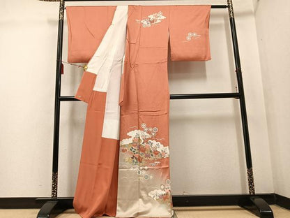 平和屋着物●訪問着 橘亀甲文 暈し染め 金彩 三越扱い 正絹 逸品 AABF4471ph