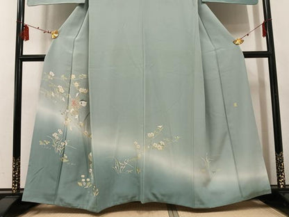 平和屋着物●訪問着 作家物 童子花文 暈し染め ますいわ屋扱い 正絹 逸品 AABF4473ph