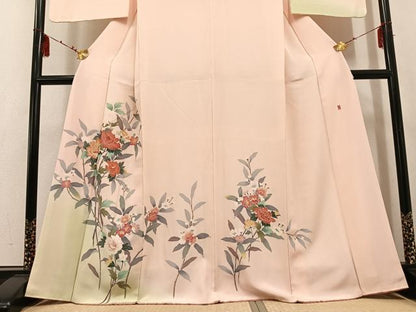 平和屋着物●訪問着 友禅 作家物 枝花文 正絹 逸品 AABF4475ph