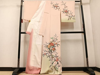 平和屋着物●訪問着 友禅 作家物 枝花文 正絹 逸品 AABF4475ph