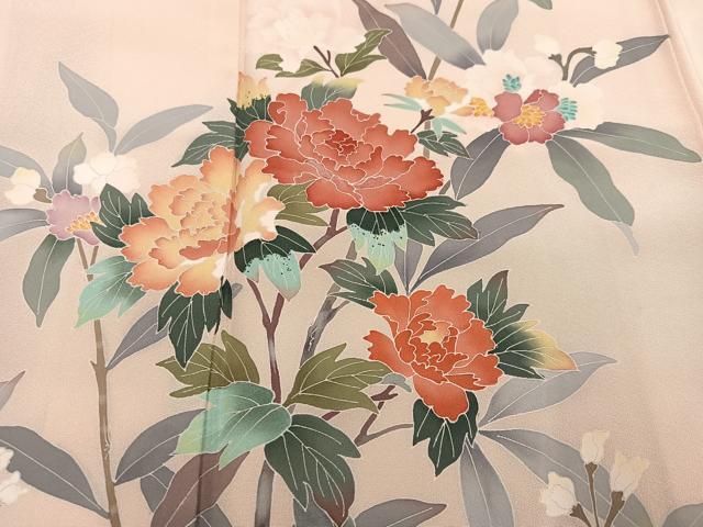 平和屋着物●訪問着 友禅 作家物 枝花文 正絹 逸品 AABF4475ph