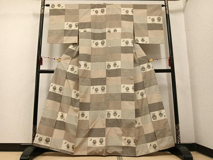 平和屋着物●上質な紬 ミミズク 正絹 逸品 AABF4476ph