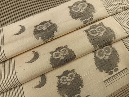平和屋着物●上質な紬 ミミズク 正絹 逸品 AABF4476ph