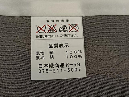 平和屋着物●上質な色無地 利休白茶色 正絹 逸品 AABF4478ph