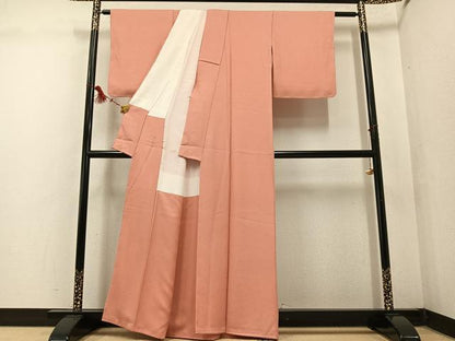 平和屋着物●上質な色無地 一斤染色 正絹 逸品 未使用 AABF4479ph