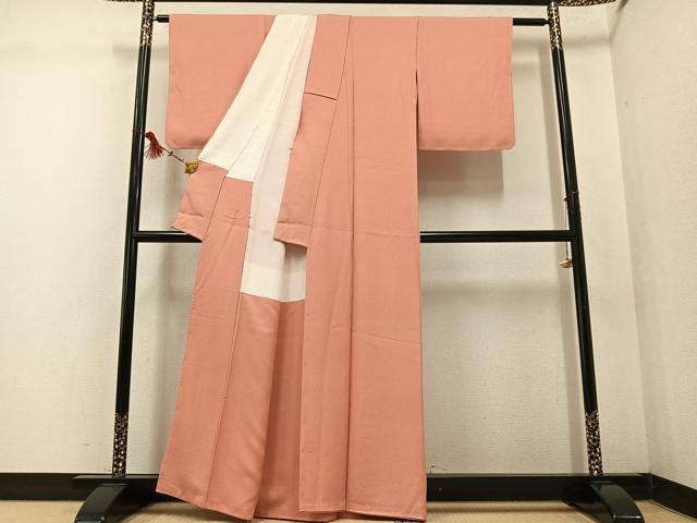 平和屋着物●上質な色無地 一斤染色 正絹 逸品 未使用 AABF4479ph