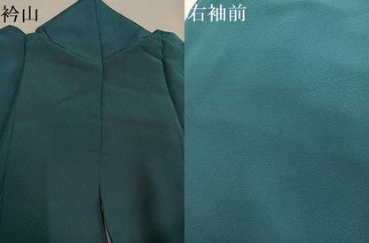 平和屋着物●本草木染作家 瑞鳳 色無地 青碧色 正絹 逸品 AABF4480ph