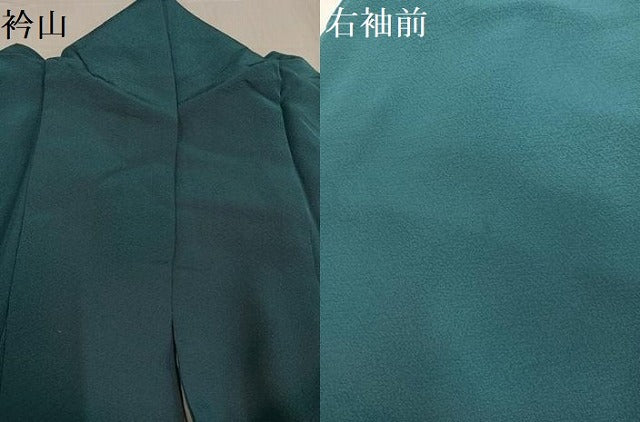 平和屋着物●本草木染作家 瑞鳳 色無地 青碧色 正絹 逸品 AABF4480ph