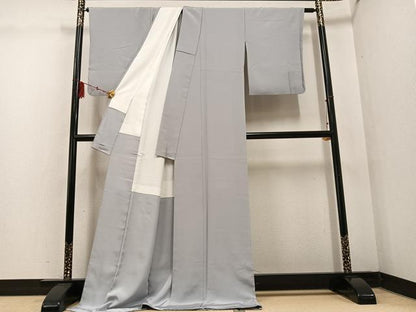 平和屋着物●上質な色無地 潤色 ロング丈 正絹 逸品 AABF4485ph