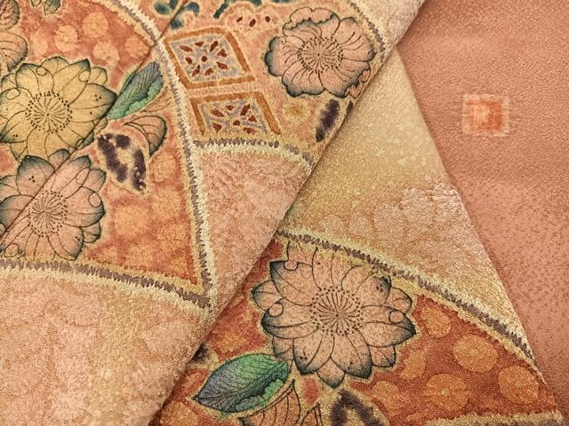 平和屋着物●訪問着 作家物 辻が花 絞り 暈し染め 金通し地 正絹 逸品 AABF4486ph