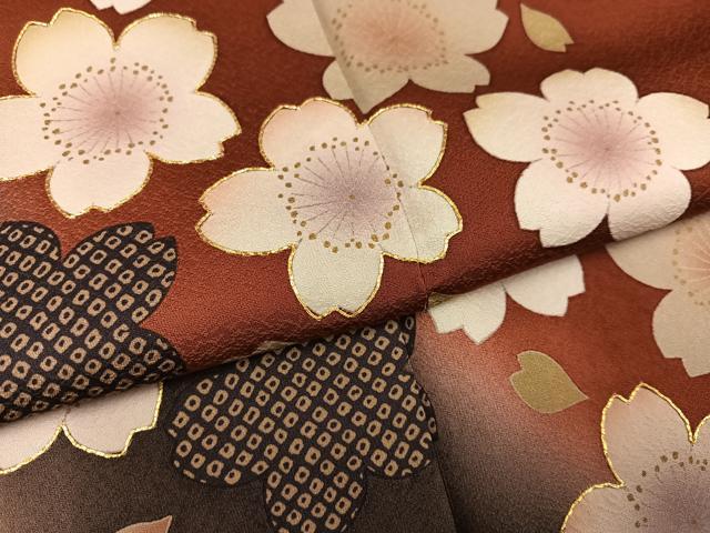 平和屋着物●豪華振袖 舞桜文 正絹 逸品 AABF4489ph