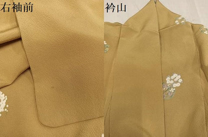 平和屋着物●上質な小紋 草花文 金彩 正絹 逸品 AABF4491ph